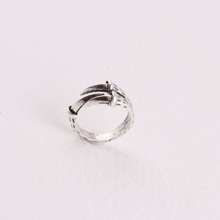 Cincin Model Terbuka Desain Cakar Elang Gaya retro hip-hop Eropa Amerika Untuk Pria