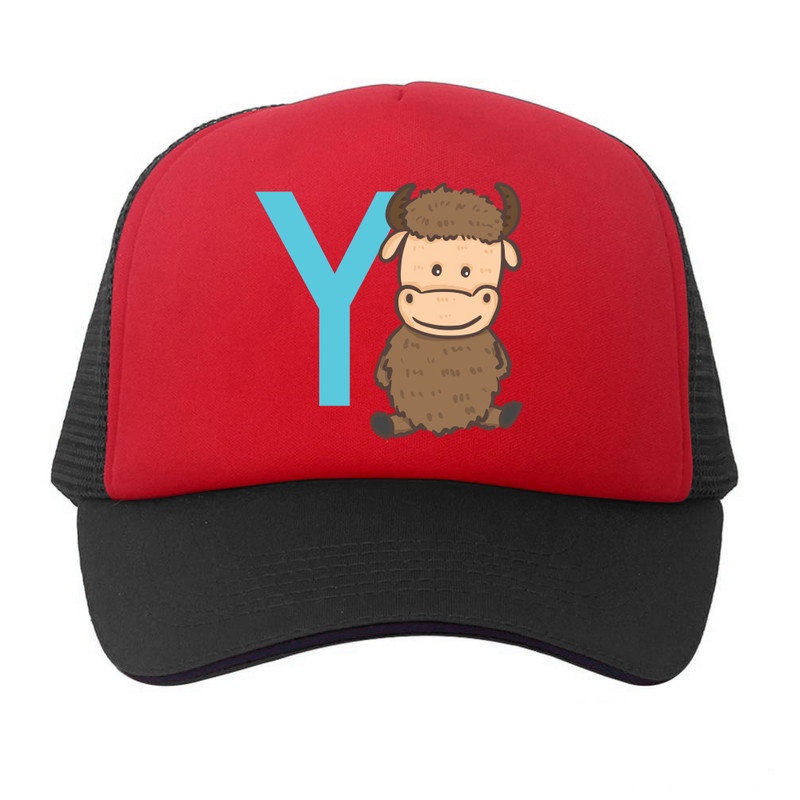 Topi Trucker Premium CAMOE Huruf Alphabet Y Binatang Animal Yak
