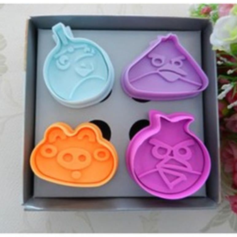 

Cetakan kue kukis cookies cutter karakter hewan angry bird burung isi 4