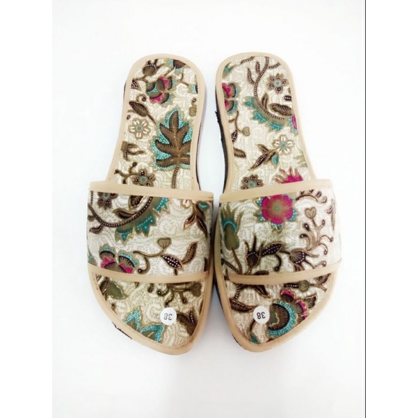 sandal wanita teplek slop batik terbaru terlaris