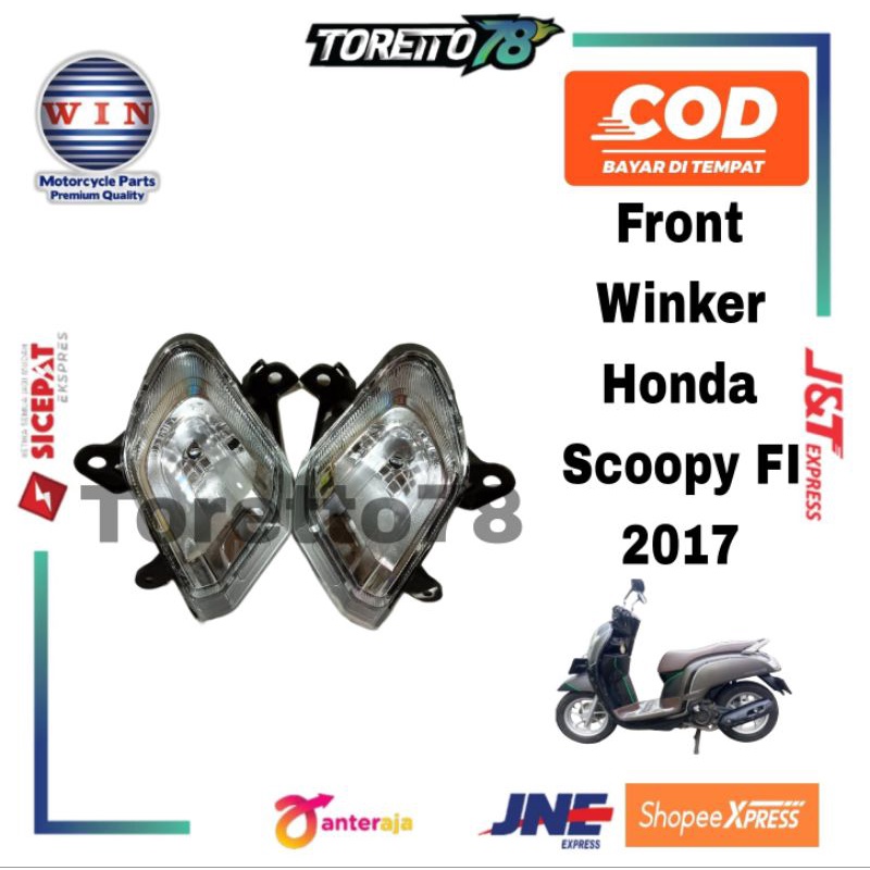 Lampu Sein Depan Front Winker + Reflektor Sein Reteng Depan Honda Scoopy FI 2017