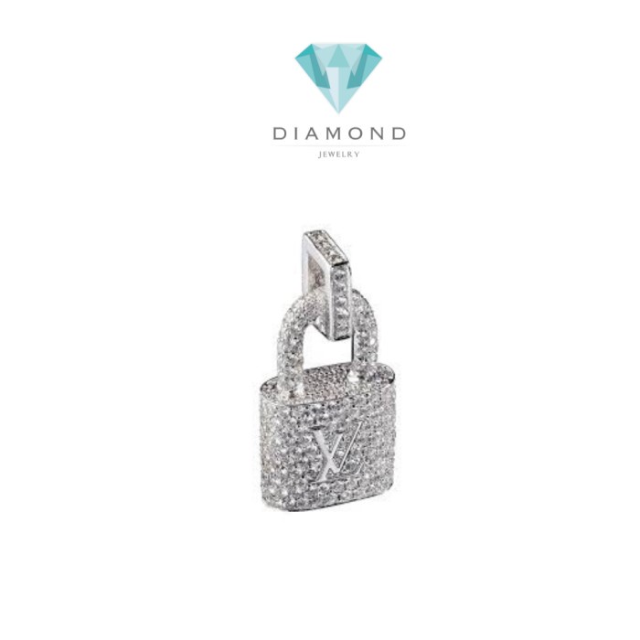 Pendant lock kv full diamond Diamond Jewelry 18k white gold