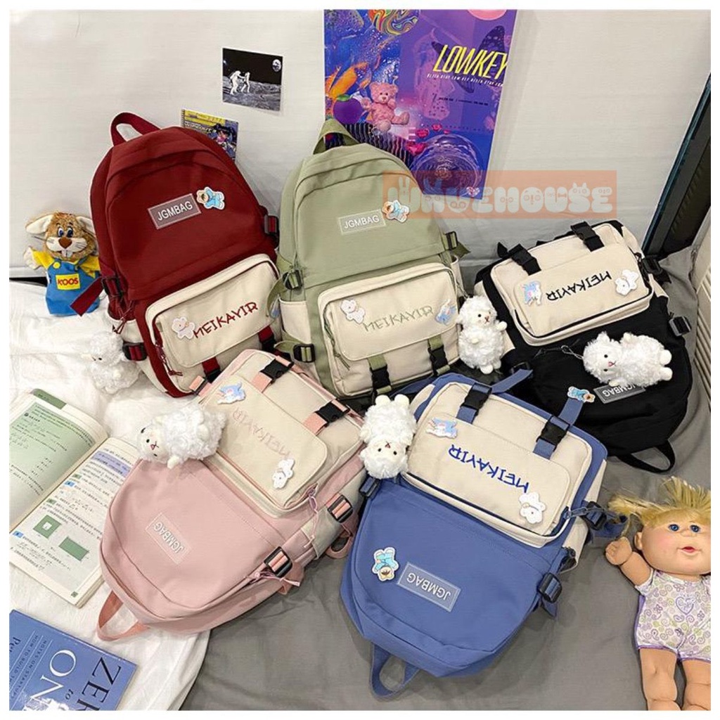 PREMIUM Tas Ransel Wanita Tas Laptop bahan Kanvas ALX