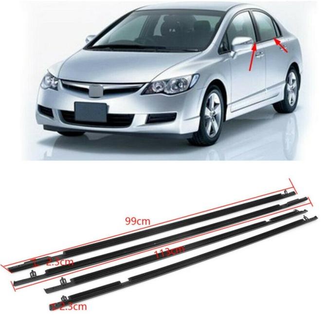 Karet Pelipit List Pintu Kaca Luar Honda Civic Fd Fd1 Fd2 2006 - 2011