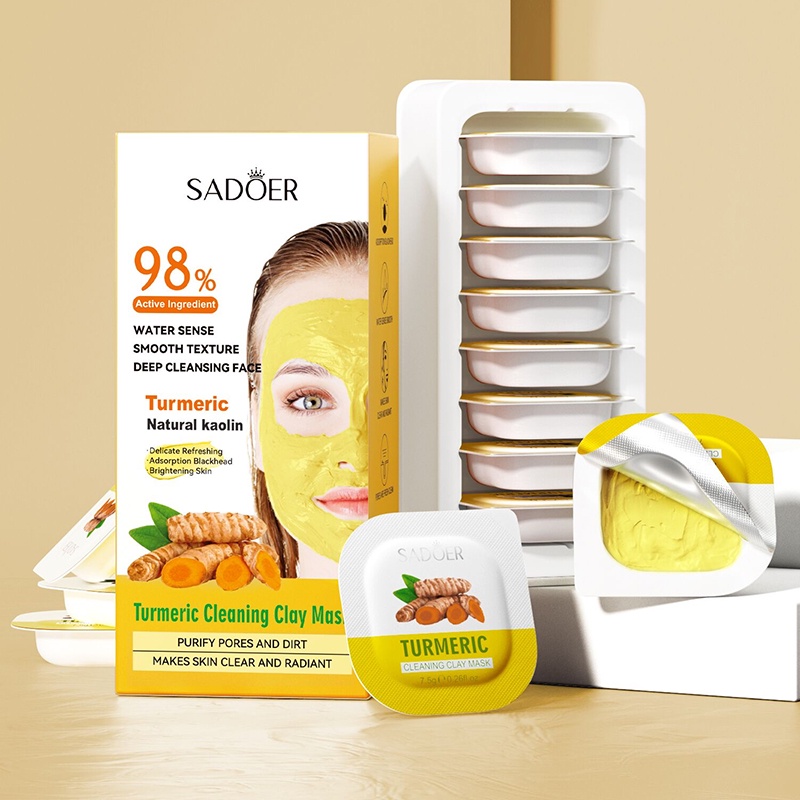 SADOER Mud Mask 7.5g×8pcs Menghilangkan Komedo Jerawat Pembersih Wajah Menghaluskan Kulit