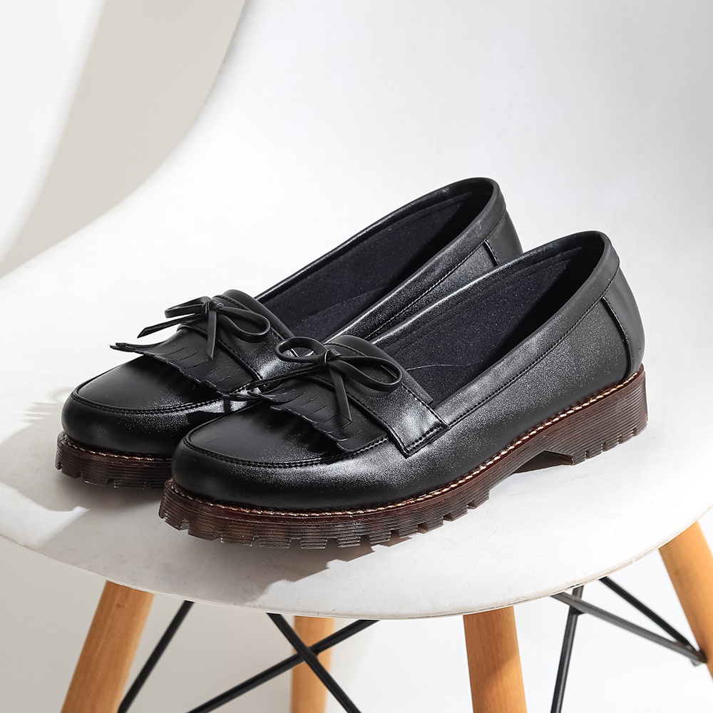 VICTORIA BLACK GUM |MNM x Lvnatica| Sepatu Pantofel Wanita Formal/Kantor Sepatu Slip-On Docmart