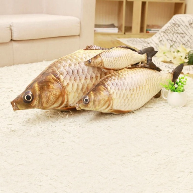 Mary 3D Carp Fish Cushion Bantal Hewan Mainan Mewah Anak Hadiah Dekorasi Rumah 20cm/7in