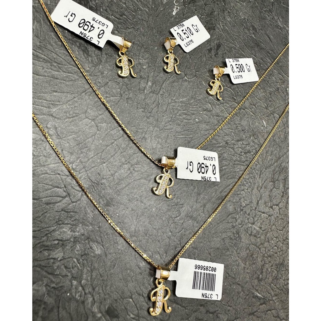 New Liontin huruf R kadar 375(8k)