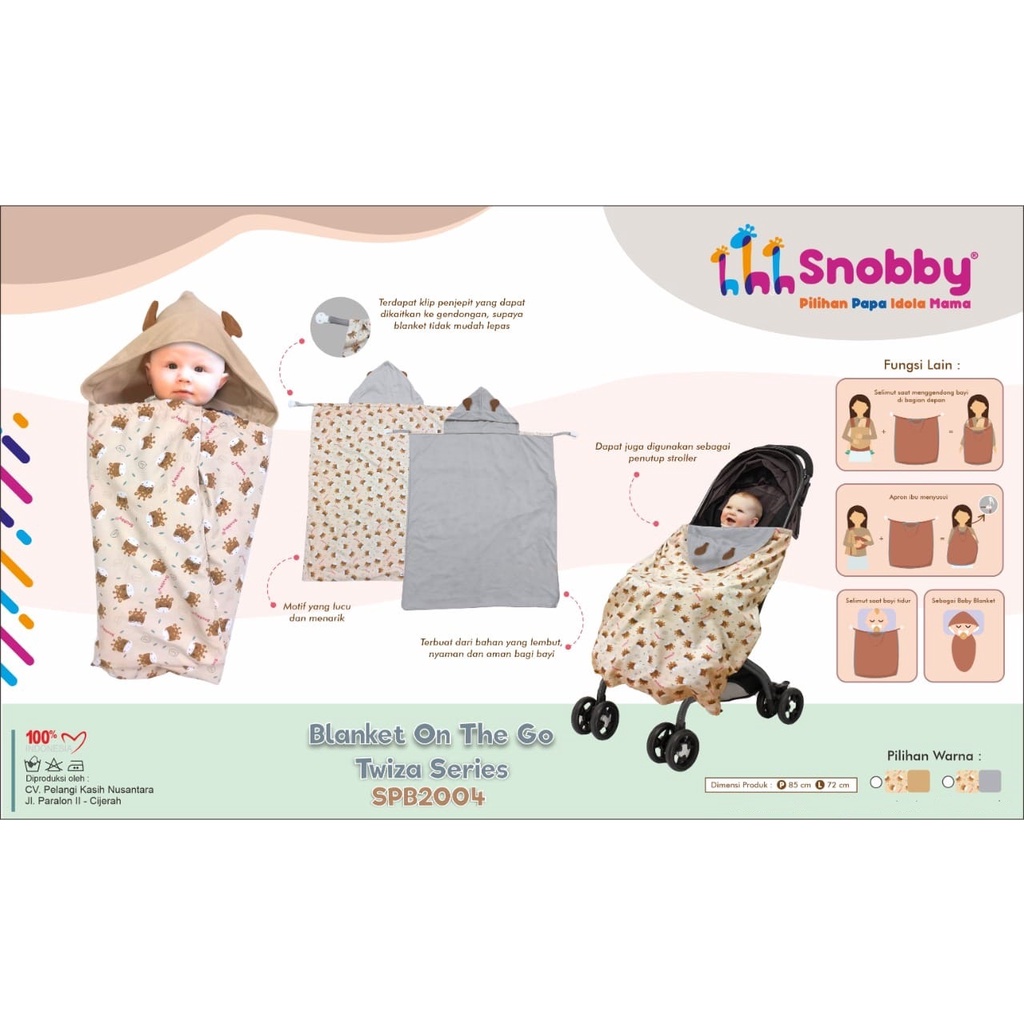 Snobby On The Go Baby Blanket Multifungsi 6 in 1 Selimut Twiza Series - SPB 2004