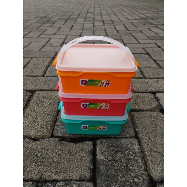 Rantang Segi Tempat Bontot Twinpan Food Container 3 Susun 3 Tingkat