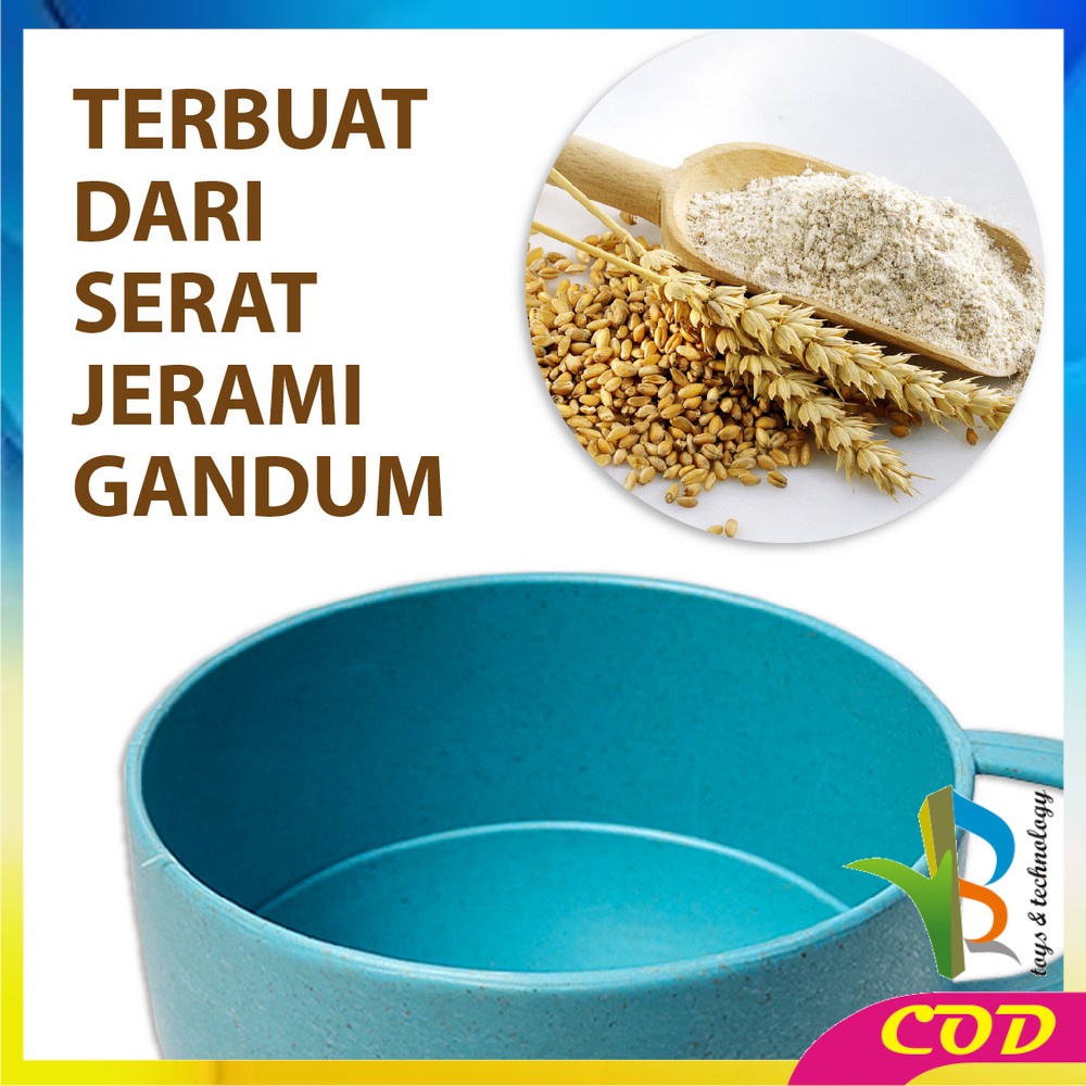 RB-C457 Teko Air Set Cangkir Gelas Wadah Plastik 4IN1 Ceret Air Dingin Wheat Straw Food Grade BPA Free