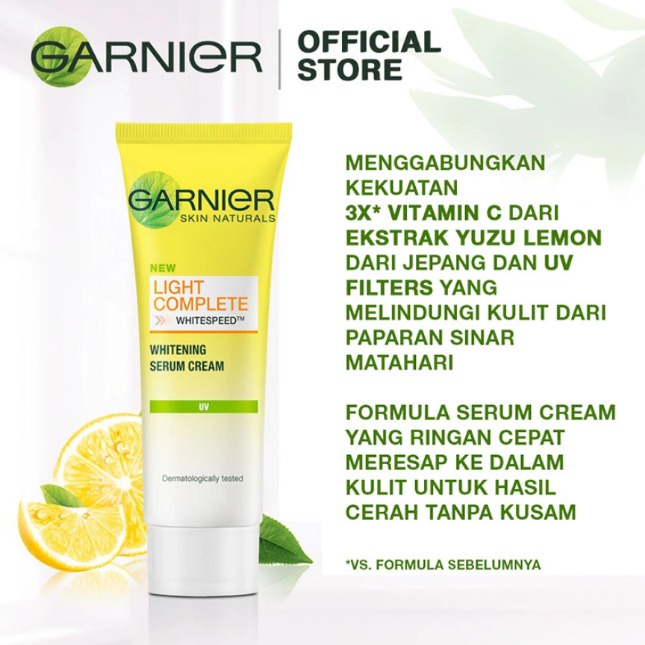 Garnier cream bright complite white speed  ukuran 40ml &amp;20ml