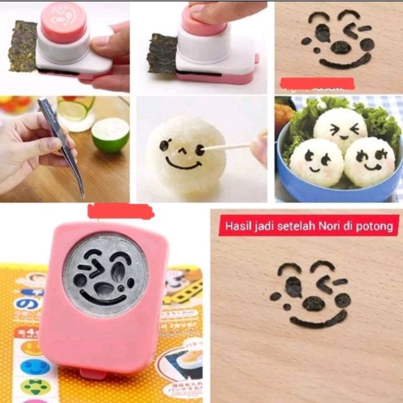 READY !! Pemotong Nori Cutter Rumput Laut Emoticon Dekorasi Bento Sushi