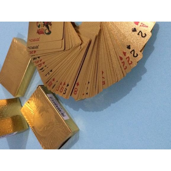 

Kartu Permainan Poker(Remi)Lapis Emas 24k/Kartu Plastik Lapis Foilemas