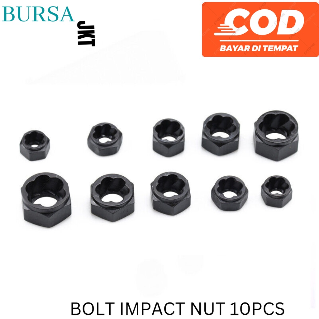 Impact Bolt set 10pcs Screw Remover Extractor Metal Box COD