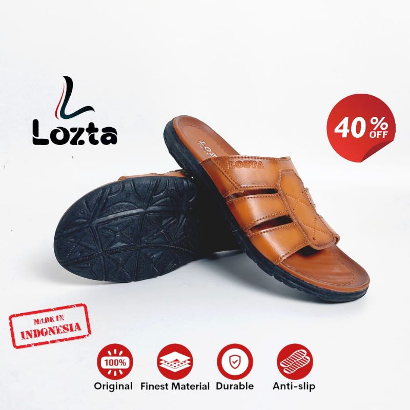 Sandal Kulit Selop Kokop Lozta LK - 30 Series Sandal Casual Pria Terbaru