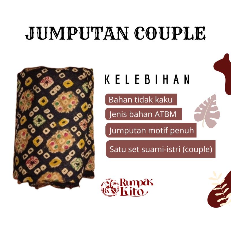 Kain Jumputan Couple Khas Palembang Rumpak Kito Bapak/Ibu Motif Penuh