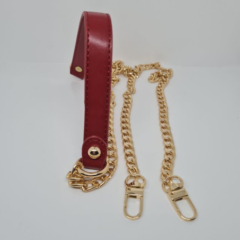 Aida Chain Leather bag strap / tali tas rantai mixed kulit / tali tas rantai/ tali tas kulit