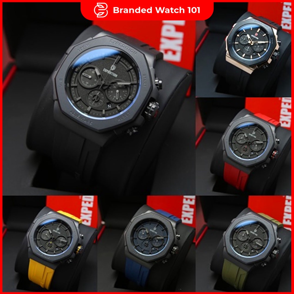 ORIGINAL Jam Tangan Pria Expedition E 6816 / E6816 / 6816 Garansi Resmi 1 Tahun, Rubber &amp; Stainless