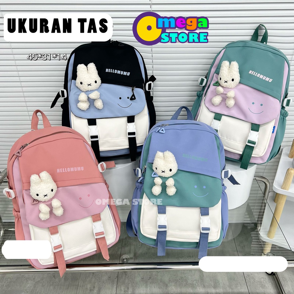 Tas Ransel Wanita Stylish School Backpack Perempuan Trendy  Tas gendong sekolah TK SD SMP - 274