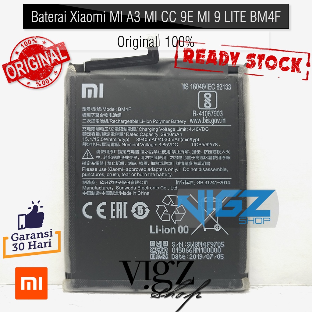 Baterai Xiaomi MI A3 MI CC 9E MI 9 LITE Mi CC9 BM4F Original 100%