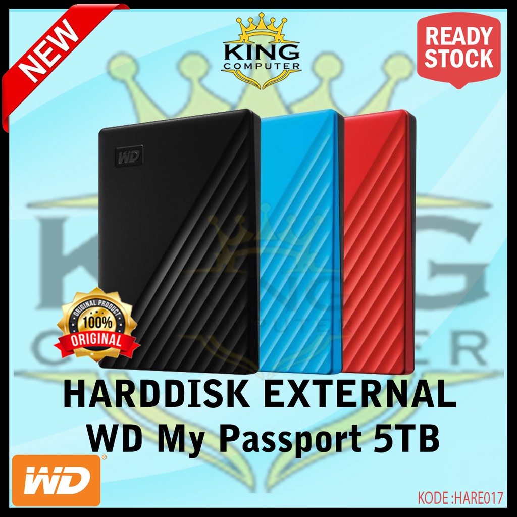 HDD - Harddisk External WD My Passport Portable 5TB 2.5 USB 3.0 - Hardisk WDC New Design 5 TB