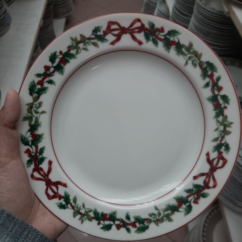 SALAD PLATE NATAL KECIL 20CM /PIRING CHRISTMAST/PIRING LUCU/PIRING SANGO