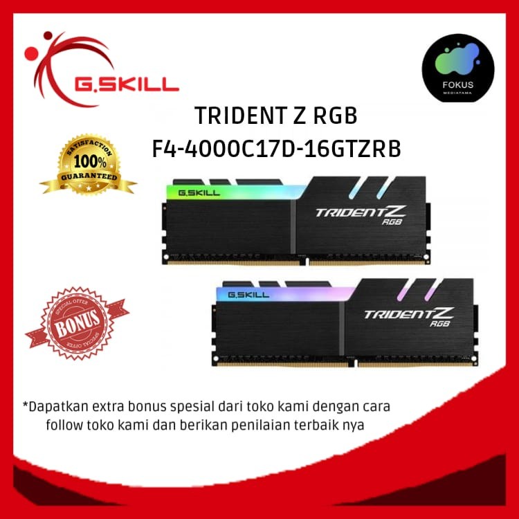 RAM G.Skill Memory F4-4000C17D-16GTZRB Trident Z RGB DDR4-4000MHz 16GB