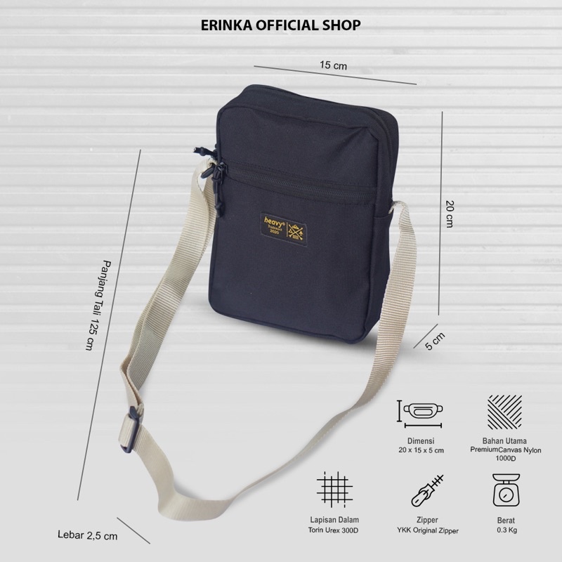 Heavy.Bag Slingbag Mini distro Heavy original - Tas Selempang Pria Casual Pouch Bag