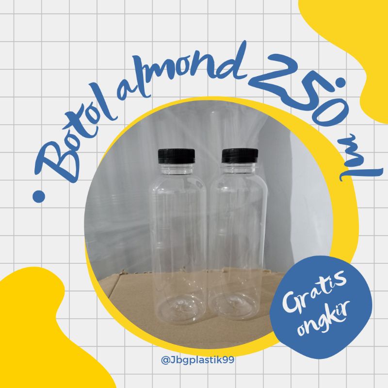 botol almond 250 ml // botol pet 250 ml // botol plastik SN