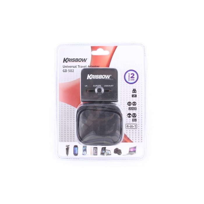 Safety Krisbow Travel Adaptor - Hitam