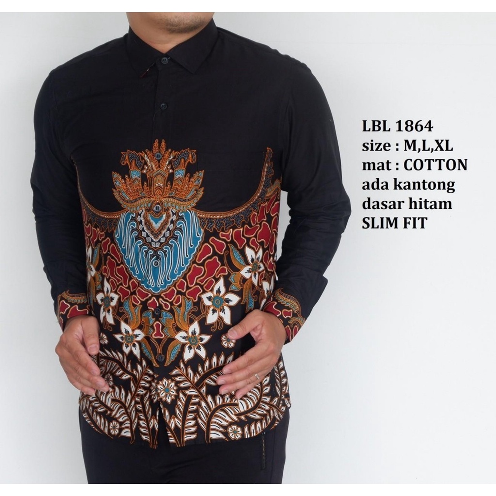 KEMEJA BATIK PRIA SLIM FIT BAJU BATIK PRIA SLIM FIT PREMIUM LBL1864