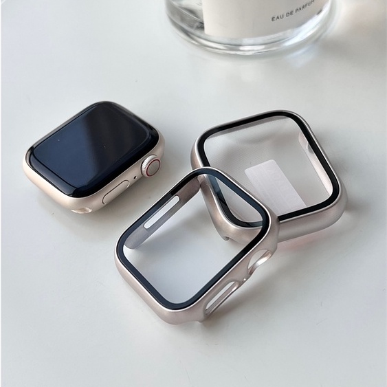 Starlight Bumper Hard Case+Glass Watch PC Film Protective Cover  For Apple Series 1 2 3 4 5 SE 6 7 8 ultra