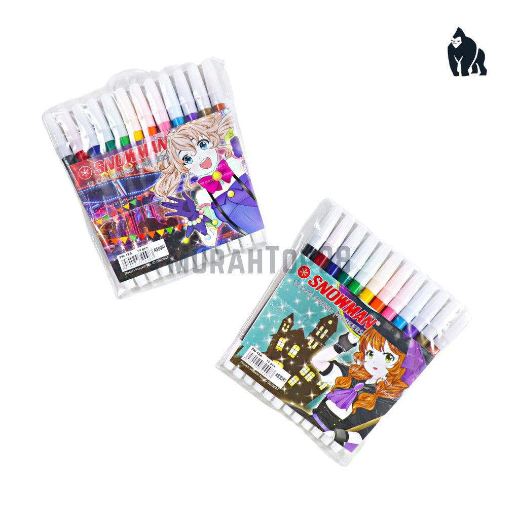 

Spidol Snowman Kecil 12 Warna PW-12A / Coloring Markers Pencil / 100% Original
