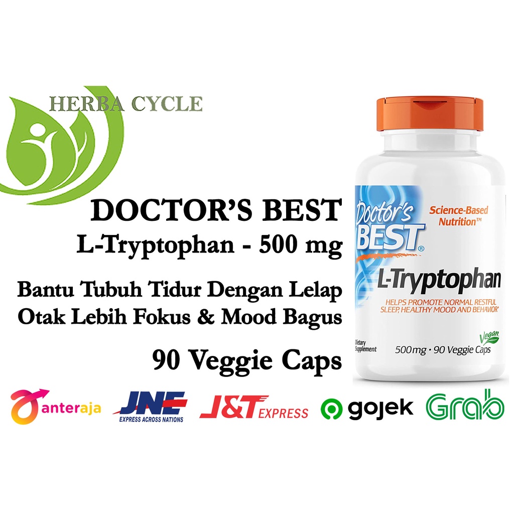 Doctors Best L Tryptophan 500mg 90Cap Bantu Tidur Lelap Mood Positif