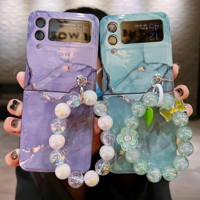 casing samsung galaxy z flip 3 4 case chain marble marmer