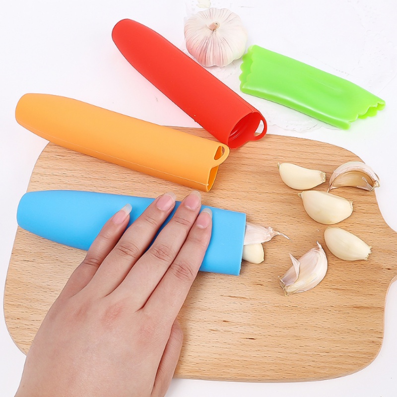 1pc Alat Pengupas Bawang Putih / Buah / Sayuran Manual Bahan Silikon Tidak Beracun Untuk Dapur