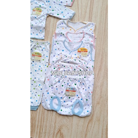 18 Pcs Paket Baju Bayi Baru lahir Polkadot Saffenda Baby SNI