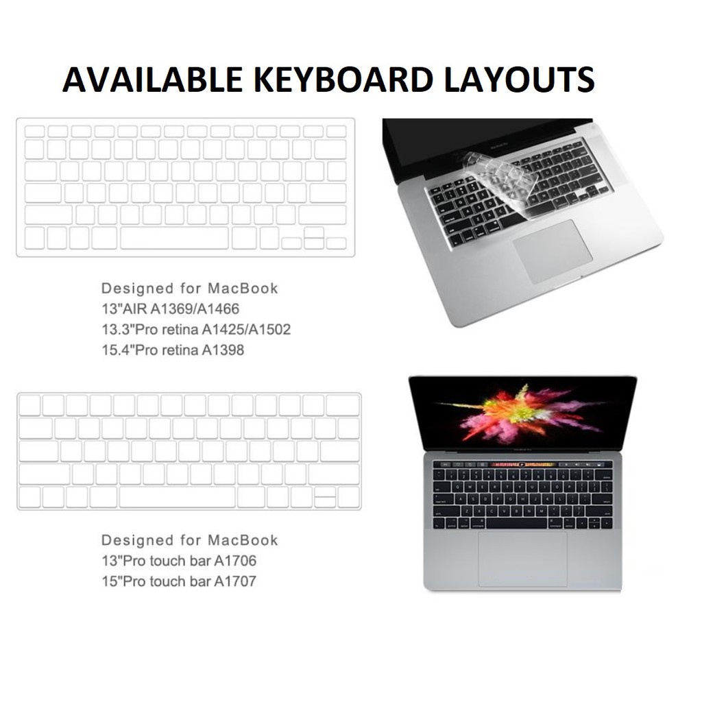 Cover Pelindung Keyboard Bahan TPU Anti Air Ukuran 0.1mm Untuk Apple MacBook Air Pro 13 14 15 16 M1 M2 Chip 2022