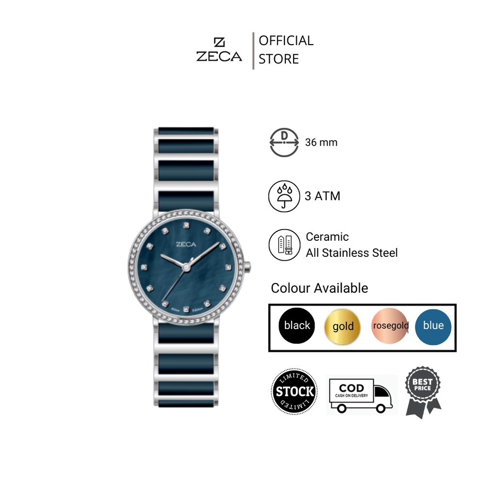 Zeca  Jam Tangan Wanita Stainless Steel Analog Original 1011L series