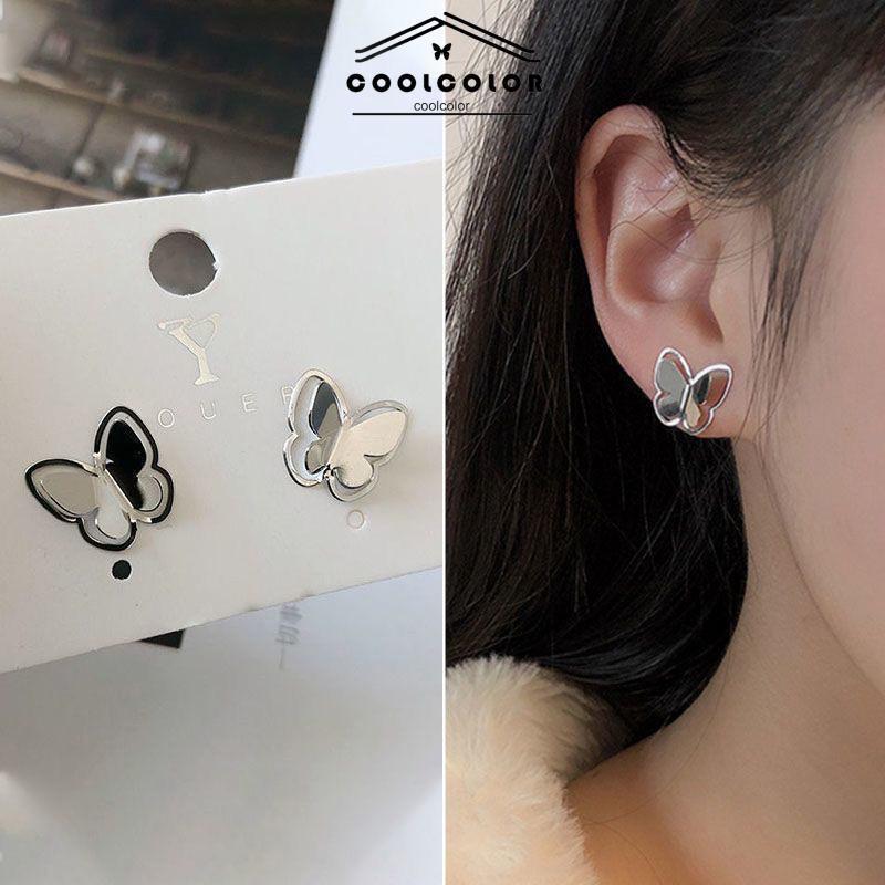 COD❤️Anting Kupu Korea Untuk Wanita kecil berongga Butterfly Earrings Stud Tusuk Kupu- cl