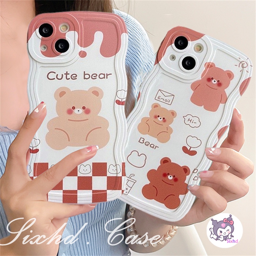 Soft Case Motif Kartun Beruang Untuk OPPO A57 A77s A76 A96 A55 A16K A15 A16 A74 A53 A33 A31 A9 A5 A5s Reno 8T 8Z 7Z 6Z 5Z A92 A93 A92 A94 Cover Penutup Mesin Cuci