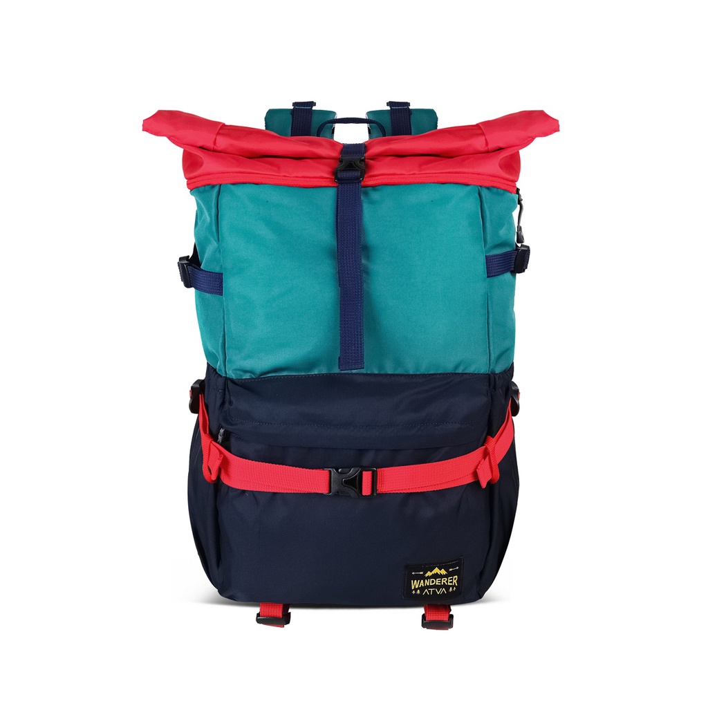 SAVANA LAZULE ORIGINAL x ATVA Tas Ransel Outdoor Casual Pria Wanita Daily Backpack Kuliah Kampus Sekolah Tas Punggung Laptop Ukuran Besar 14 15 16 Inch Traveling Carrier Bagpack Rolltop Adventure Daypack Premium Roll Top Travel Bag Keren Terbaru Kekinian