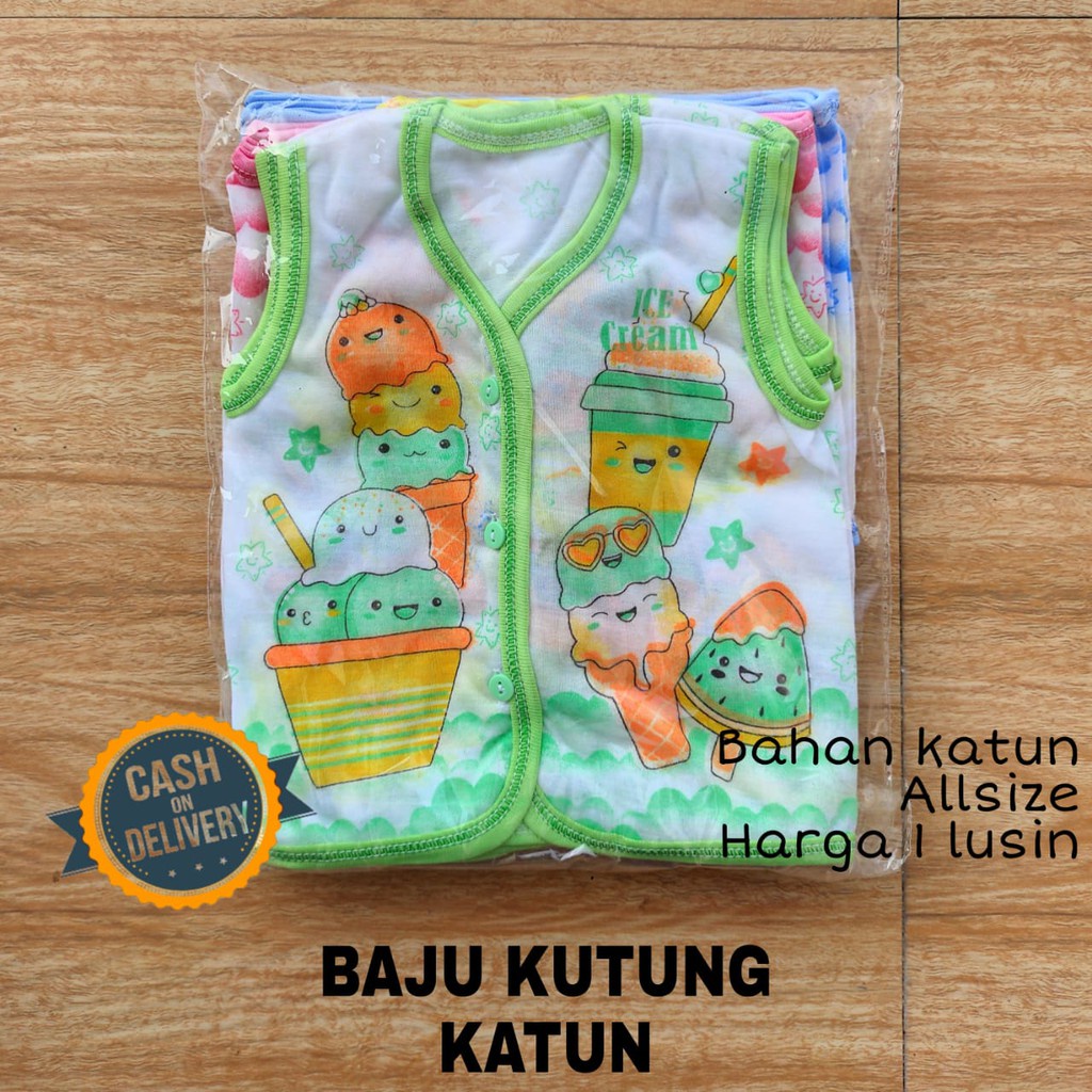 1 LUSIN (12 pcs) Baju bayi KATUN harga grosir TERMURAH