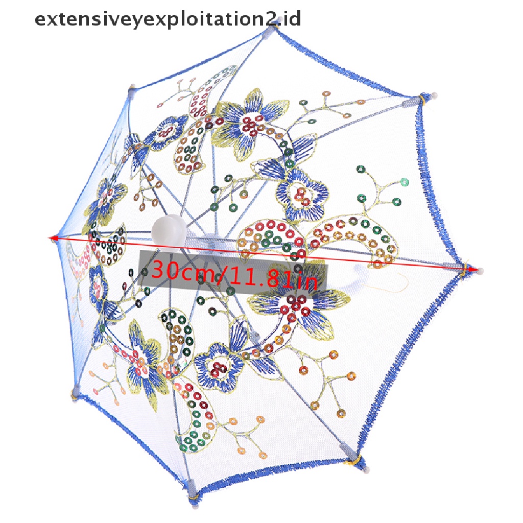 Payung Mini Handmade Motif Bordir Renda Gaya China Vintage Untuk Properti Pernikahan