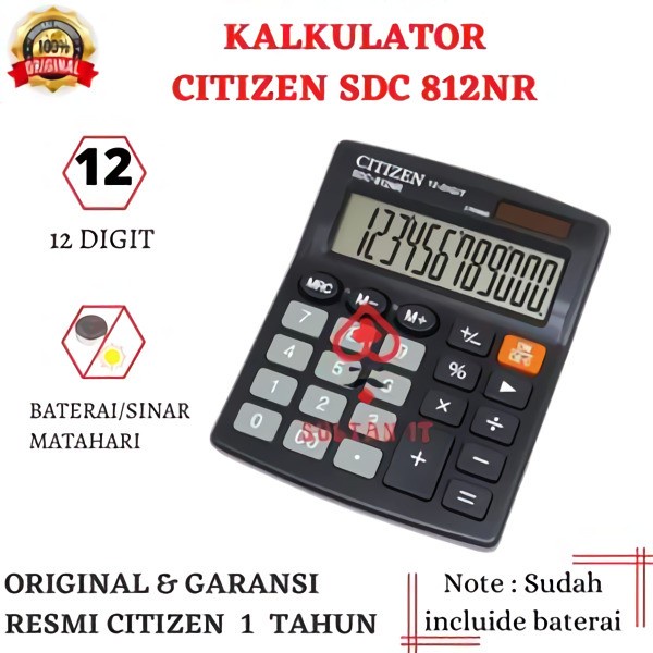 

Calculate Kalkulator Citizen Sdc 812Nr Original