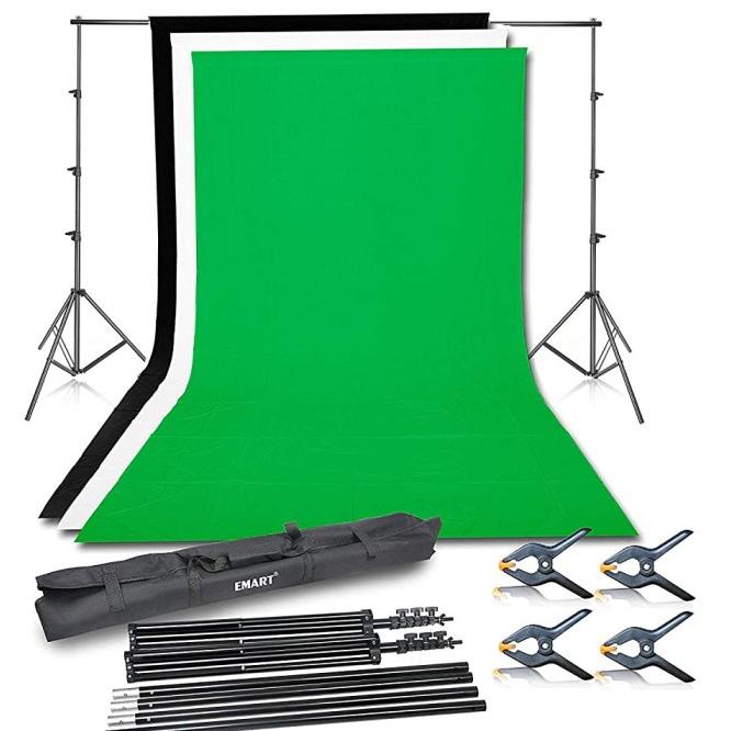 Paket Background Stand Dan Kain Green Screen Untuk Zoom Pjj Backdrop