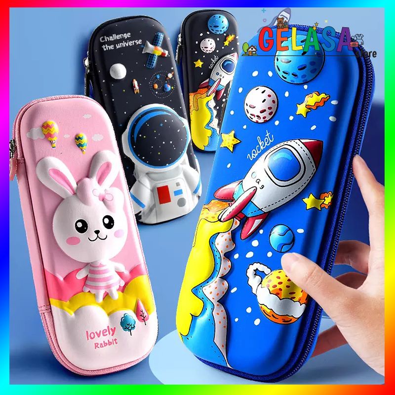 Gelasa Kotak Pensil Anak 3D Anti Air Waterproof