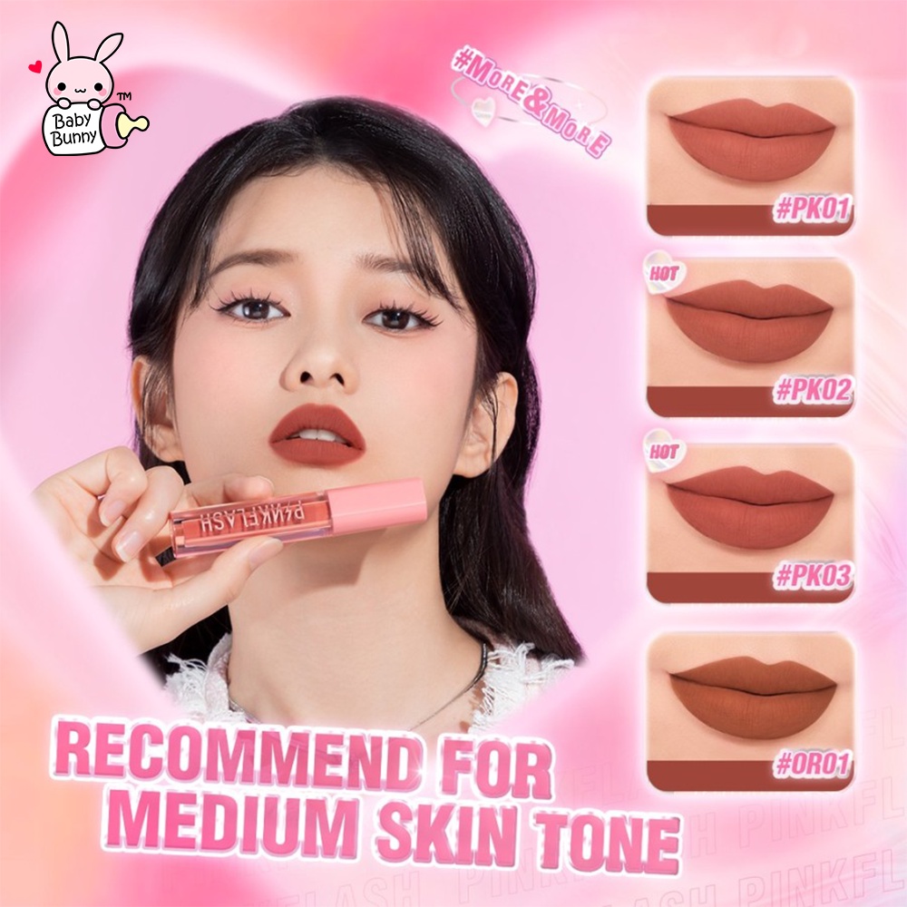 ❤ BELIA ❤ PINKFLASH Color Lasting Lip Tint PF-L07 | Lip Tint Longlasting | High Pigment Moisture Waterproof | Pink Flash | BPOM