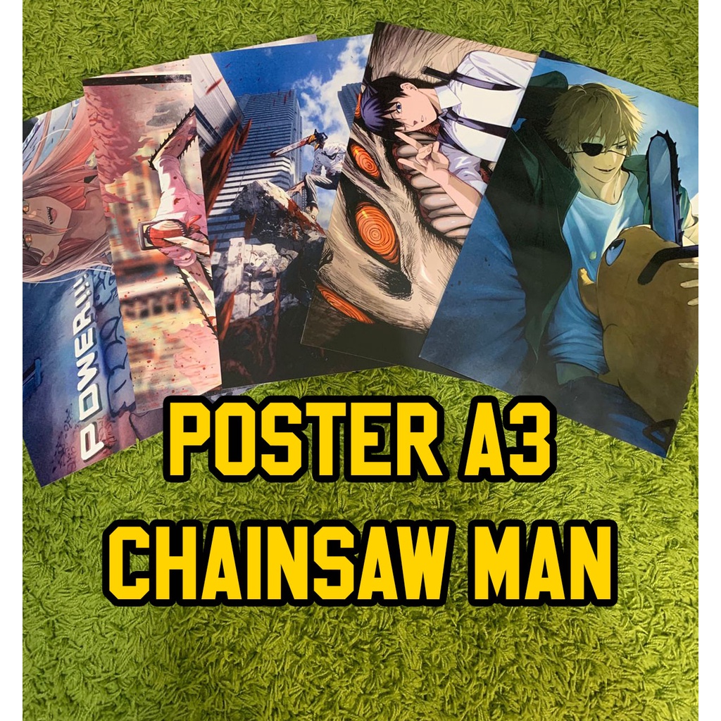 Poster Anime Chainsaw Man ukuran A3